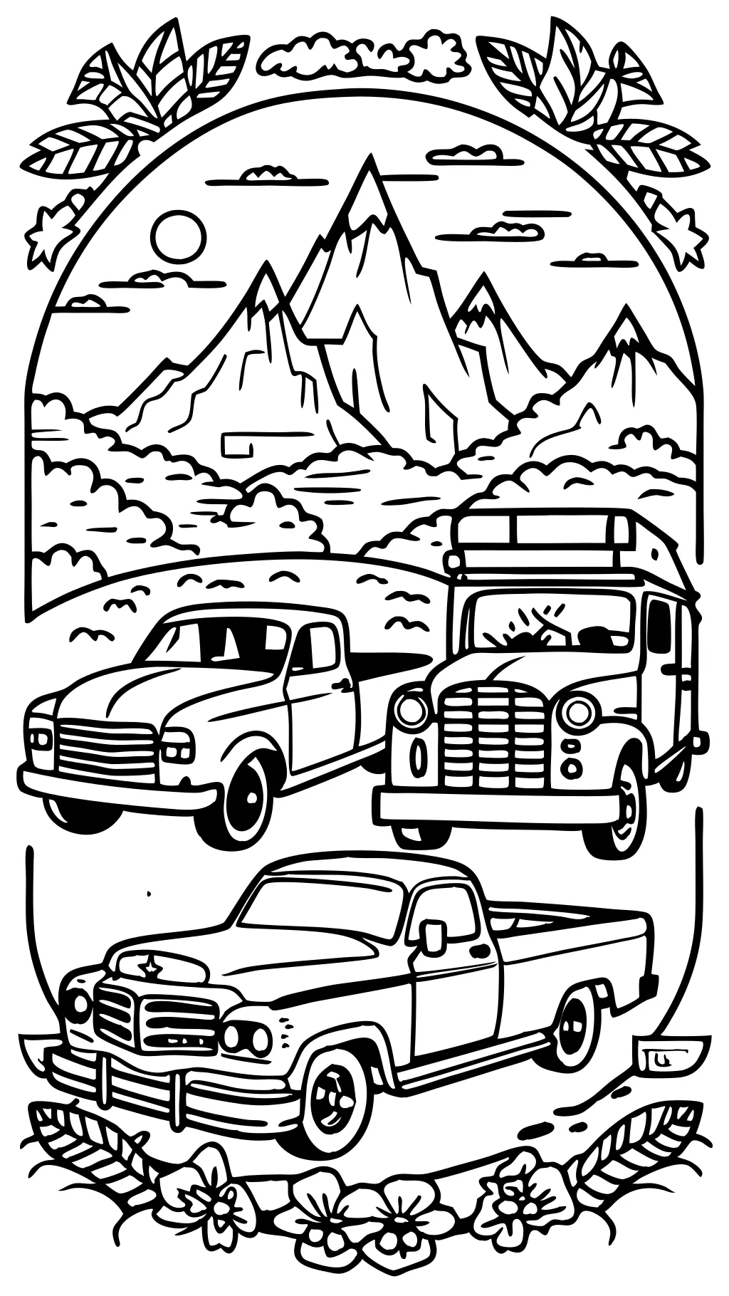 adult coloring pages trucks